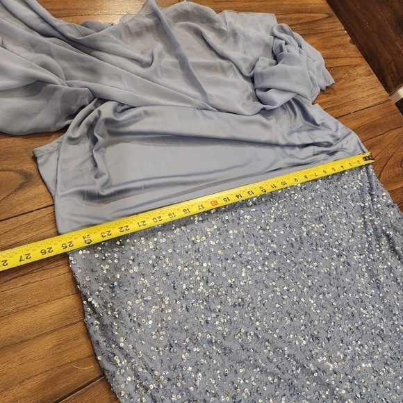 J Kara  Caplet V-Neck Mini Cocktail Beaded embellished blue sequin Dress 22w - Picture 13 of 13